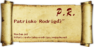 Patrisko Rodrigó névjegykártya